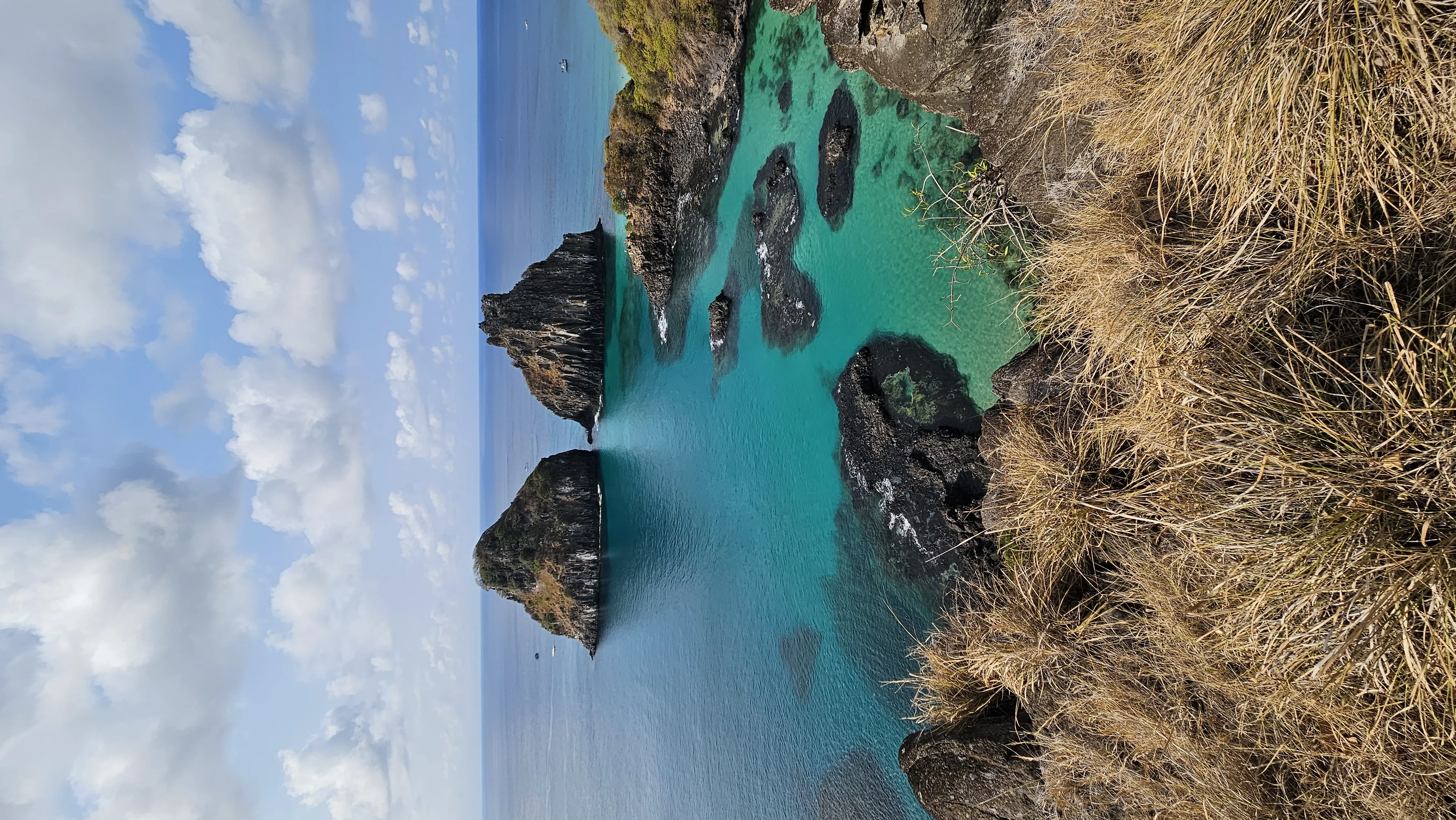 Paisagem deslumbrante do litoral de Fernando de Noronha no Nordeste brasileiro